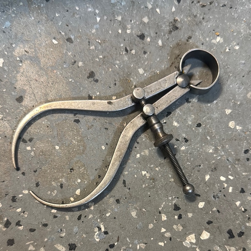 Vtg 5” Outside Spring Joint Flat Leg Caliper Speed Adjuster Early Tool machine